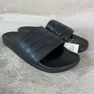 Adidas Adilette Comfort Slide Sandals Mens Size 10 Black Slip On Water NEW